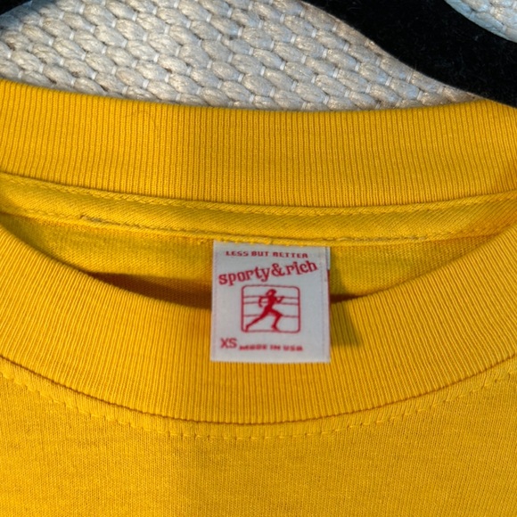 Sporty & Rich Yellow Crew Neck Short Sleeve T-Shirt - Picture 2 of 5